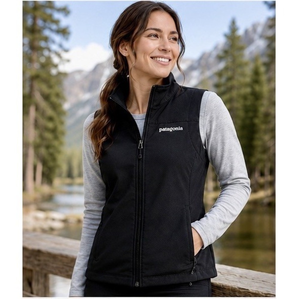 Patagonia Women's Adze Vest Black Polartec Softshell Full Zip Women's Small